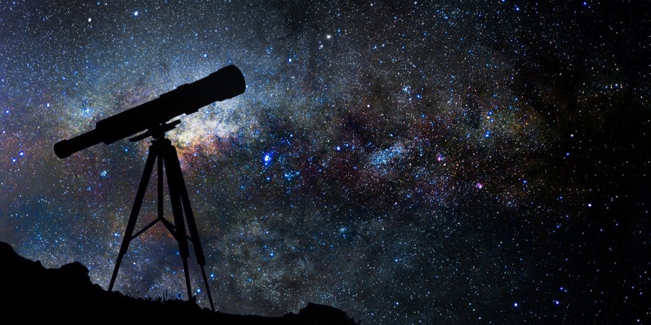 Telescope Aimed at the Night Sky
