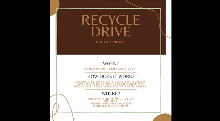 IHS Red Cross Club Recycling Drive