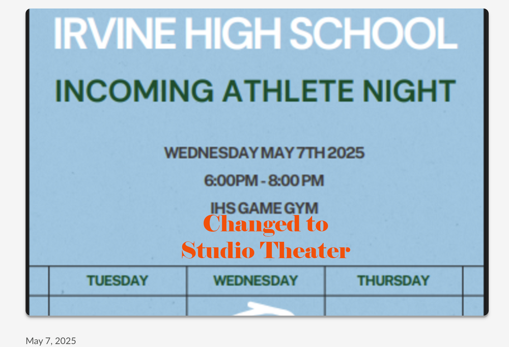 Incoming Athlete Night 2025