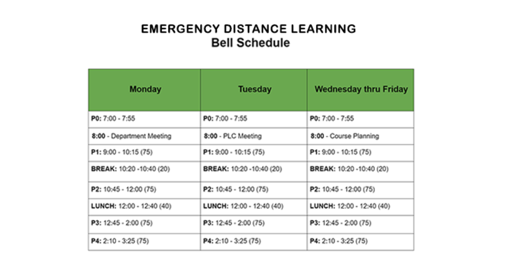 EDL Schedule