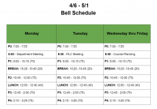 EDL April Schedule