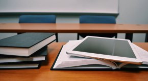 books and ipad in classroom