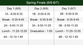 Spring Finals Bell Schedule