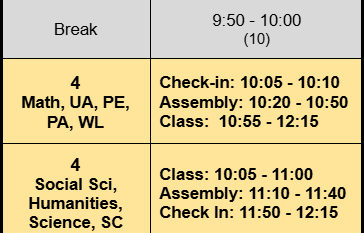Spring Rally Schedule