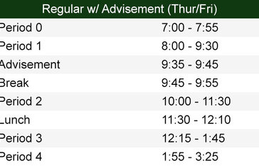 IRVINE HIGH: A-DAY - FLEX SCHEDULE (9/4)