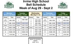 Week schedule w back to school night
