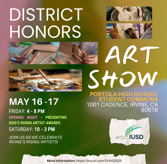 Art show flyer and event details