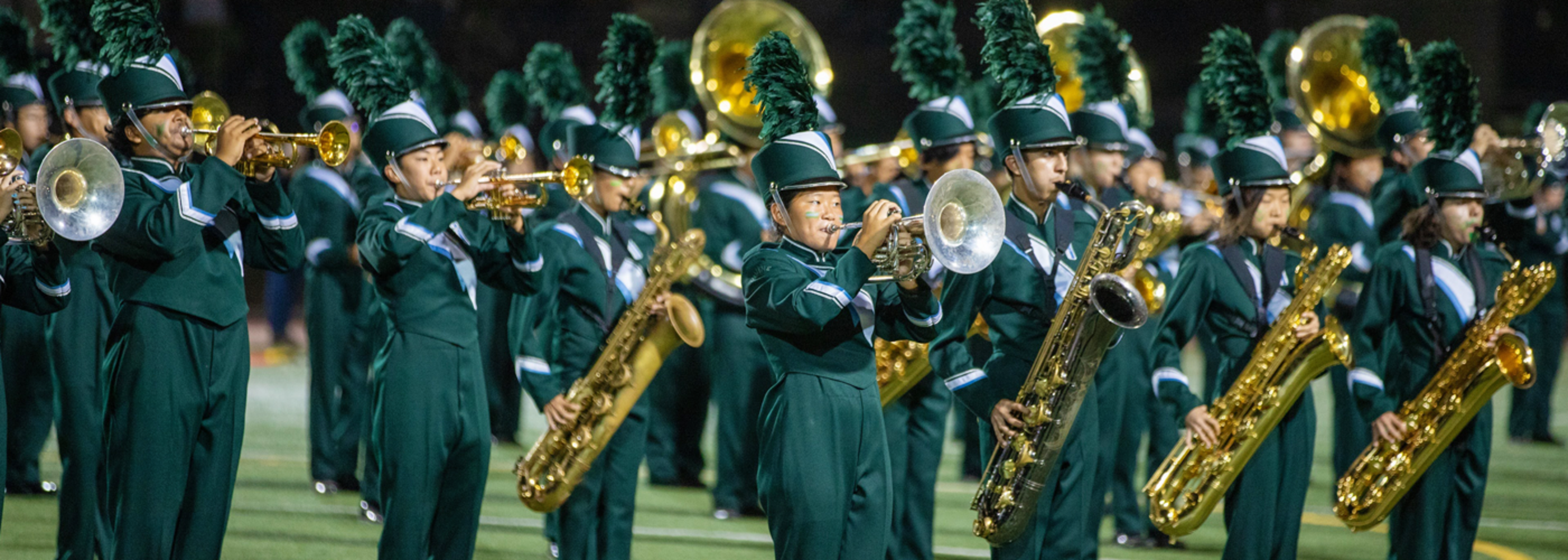 Marching band on field