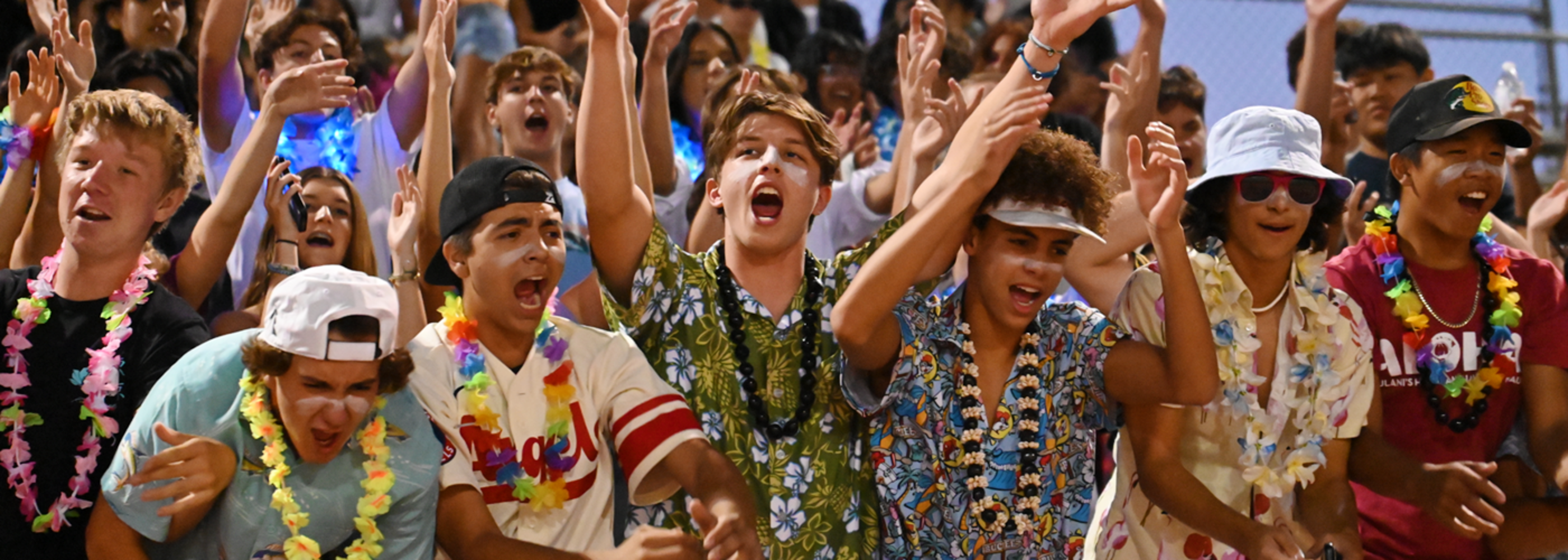 Students with leis