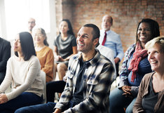 parent meeting smiling