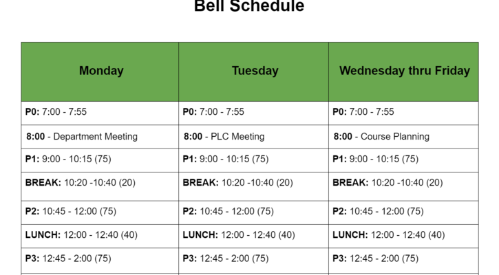 EDL April Schedule